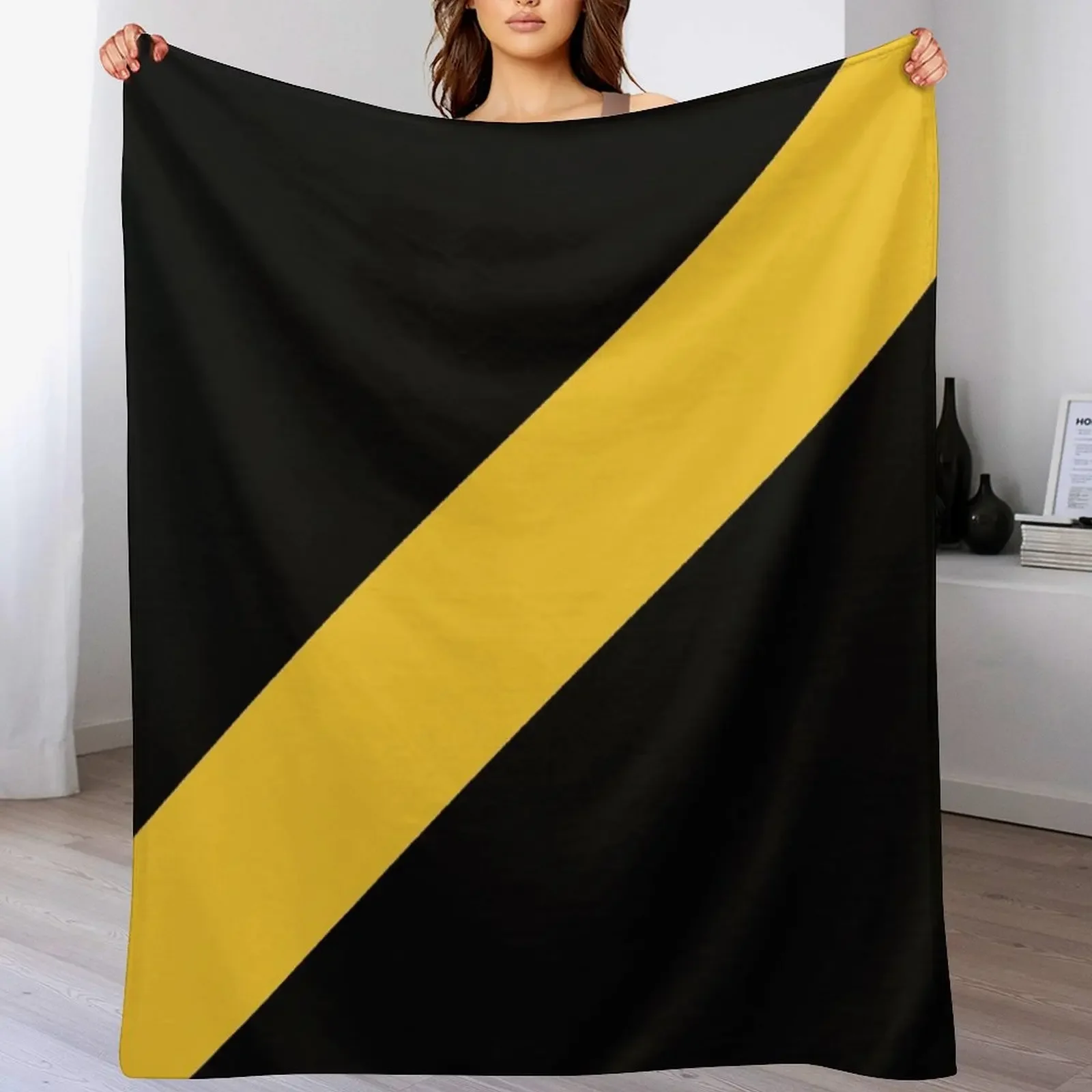 

Yellow & Black Throw Blanket Stain Resistant Cozy Warm Blanket