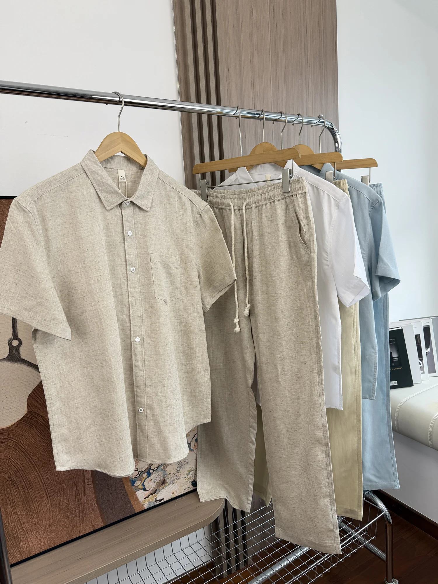 

Linen Blend Men's Short Sleeve Shirt Breathable Anti-Wrinkle Comfortable Casual Style Commute Wear Spring Summer Collection