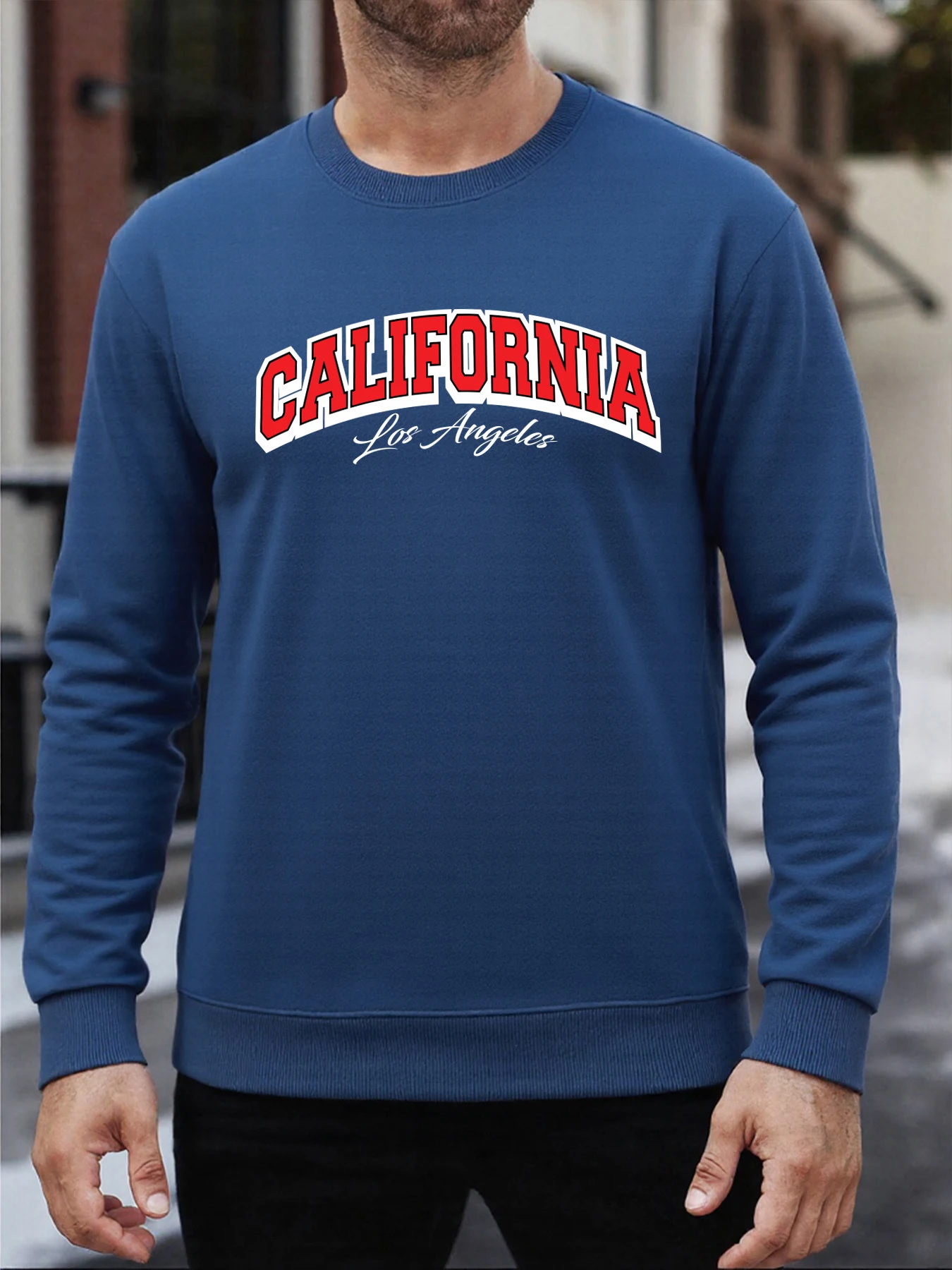 Califonia Los Angeles Design Herren Pullover Vintage Warm Sweatshirt Lässige weiche Kleidung Fleece Hip Hop Sportbekleidung Herbst Tops