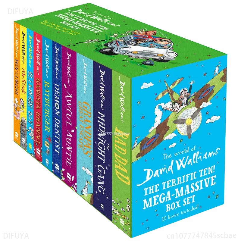 10 Books Box Set English Children'S Novels David Walliams David Juvenile Humorous Growth Novels Kids Reading Story Chapter Book