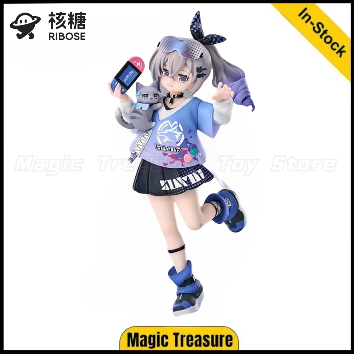 

【В наличии 】RIBOSE RU Star Rail Xiaobudian Cat Series Фигурка Серебряный волк Фигурка