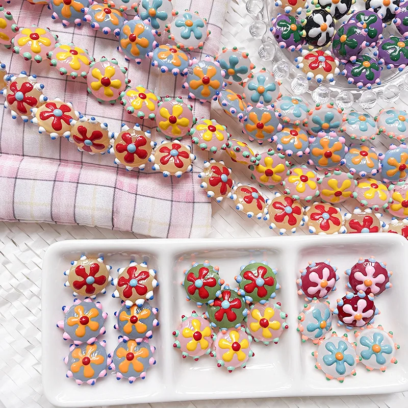 New 2/5pcs 20mm Exquisite Handmade Color Sunflower Lampwork Glass Loose Beads for DIY Jewelry Making Craft Bracelet Accessories
