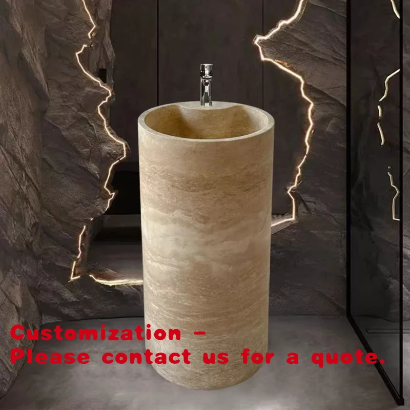

Customize.Hot Selling White Marble Bathroom Basin Modern Design Artificial Solid Surface Floor Pedestal Sink Hotels