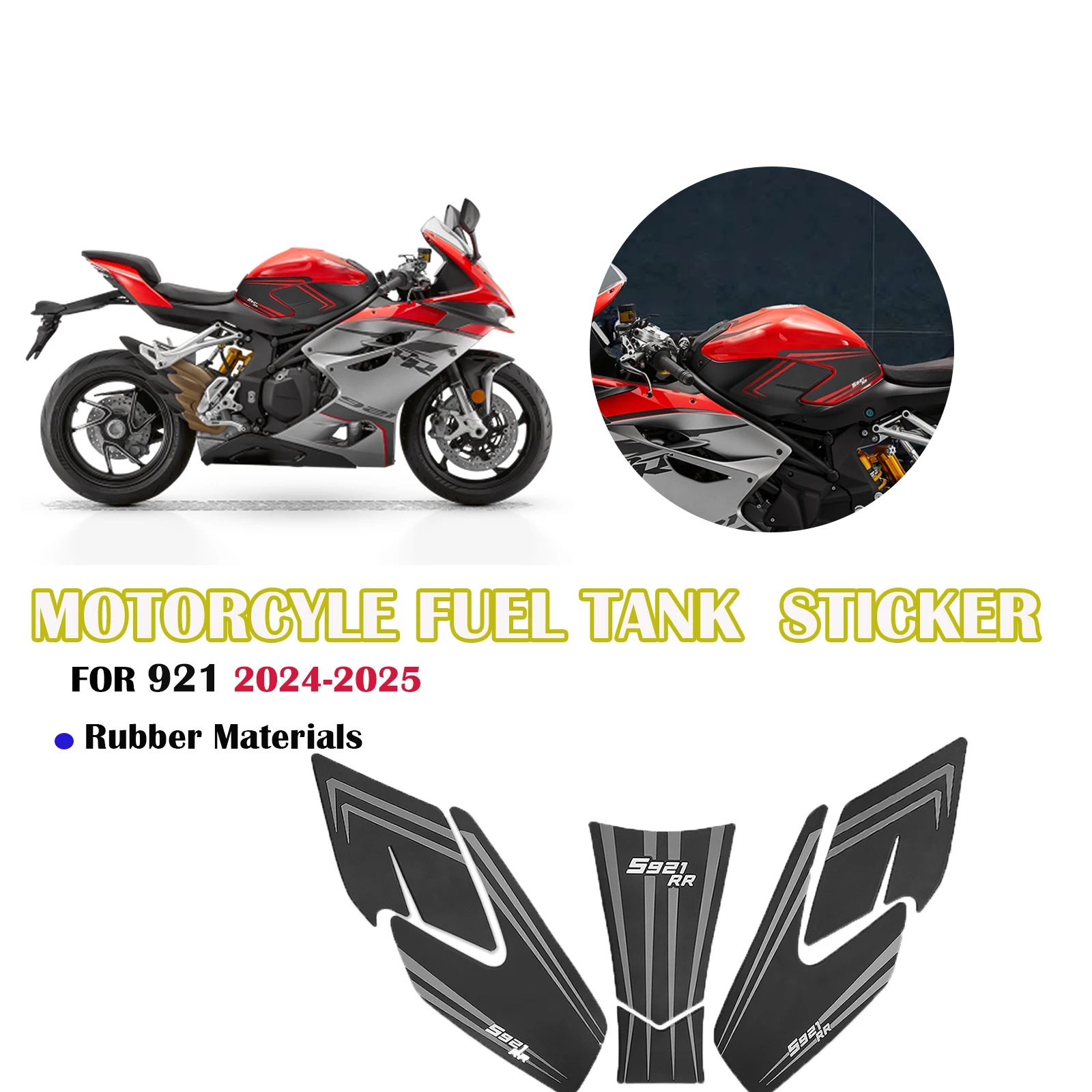 

Fuel tank stickers motorcycle parts fuel tank pads traction pads anti-slip side tank stickers For QJMOTOR 921 2024-2025
