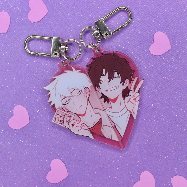 Time‑Travel Themed Double‑Sided Acrylic Keychain,Lu Guang Cheng Xiaoshi Fan Art Bag Charm Collectible Anime Merch Pendant Gift