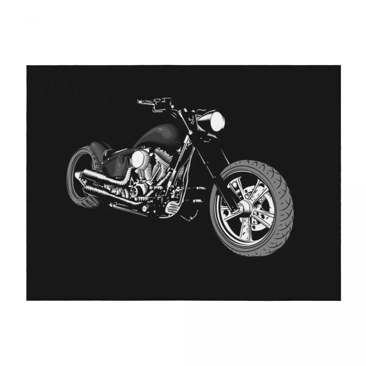 

HD Softail Motorcycle, Grey and Black Throw Blanket Tourist Weighted For Baby Plush Blankets