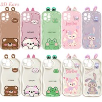 3D Ears LinaBell Cat Bear Casing For Huawei Honor 90 Lite 5G 20 Nova 5T 11 10 9 7 SE P30 Pro P40 Pro Mate 40 Pro StellaLou Case