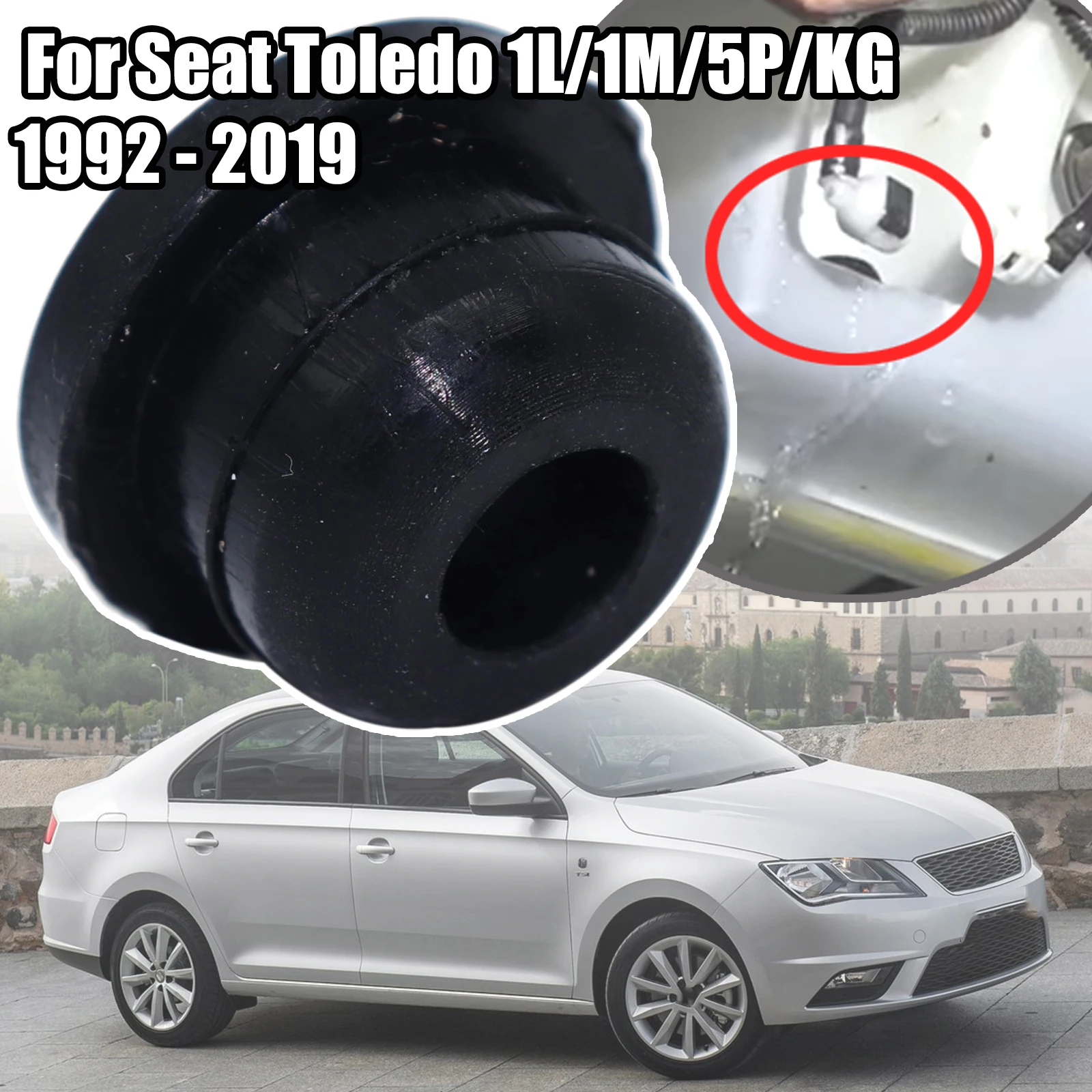 

For Seat Toledo 1L/1M/5P/KG 1992 - 2019 Windscreen Washer Headlight Pump Seal Water Reservoir Gasket Mount Rubber Cap Clip Plug