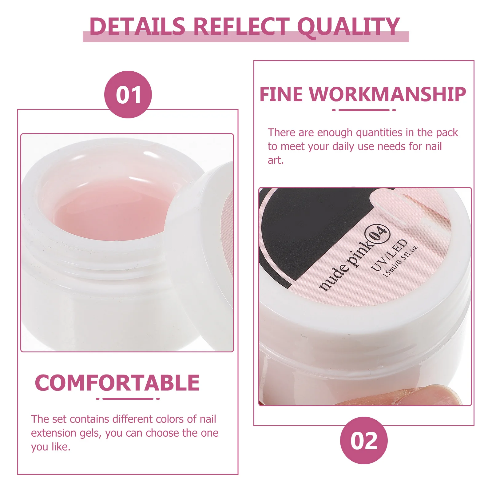 4 scatole di colla per extension per unghie, durevole e leggero, per nail art, gel per manicure fai da te, colla per extension per unghie di qualità premium