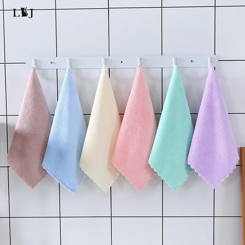 1pc Coral Fleece Dishcloths Thickened Kitchen Cleaning Towel Absorbent Non-stick Oil Microfiber Rag Pan Pot Dish Wipe Cloth