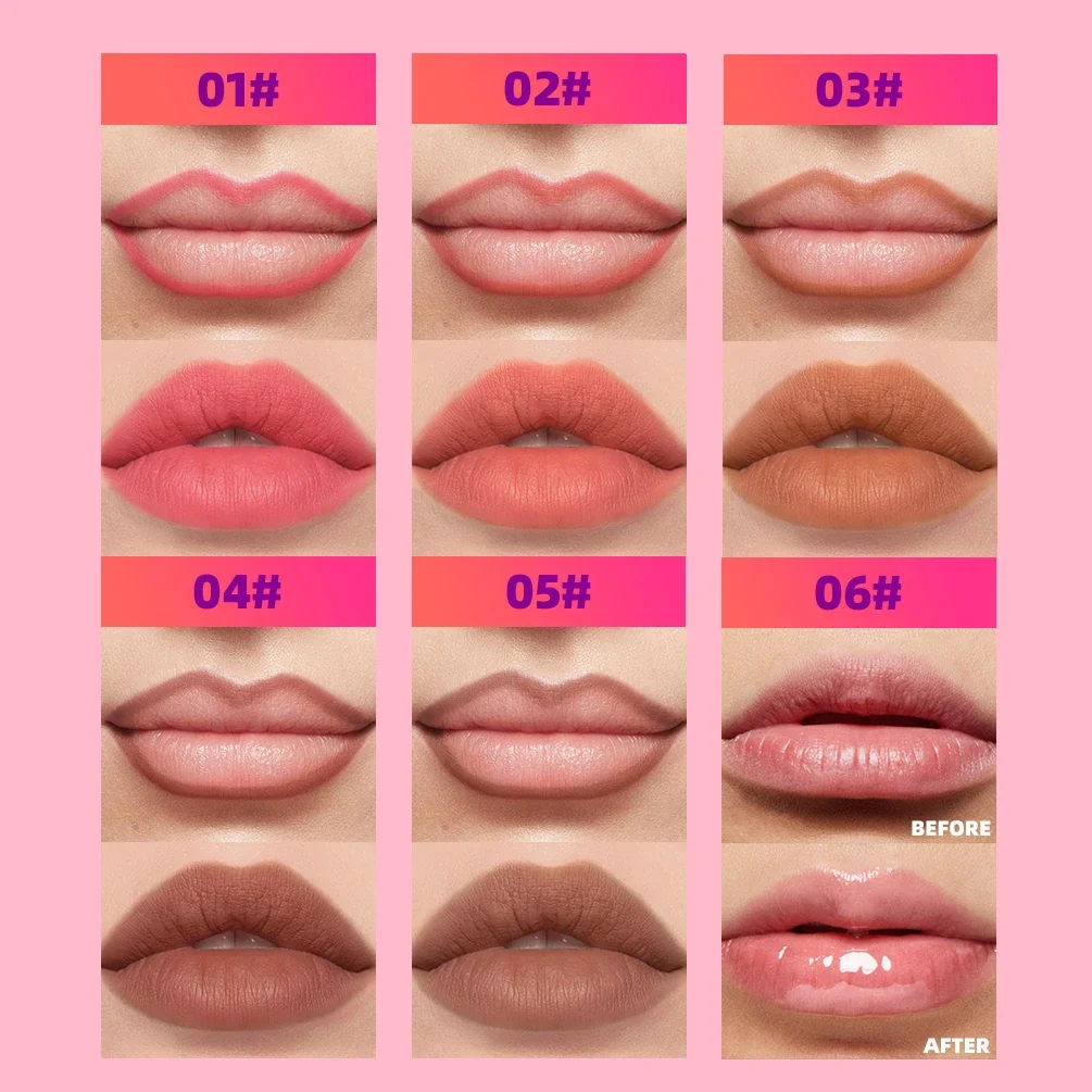 ลิปไลเนอร์แบบลอกได้ Qibest ลิปกลอสเนื้อแมทท์ กันน้ำ สีแดงน้ำตาล ติดทนนาน ไม่หลุดลอกง่าย ลิปสติกเนื้อแมทท์สำหรับเขียนขอบริมฝีปากและแต่งหน้า