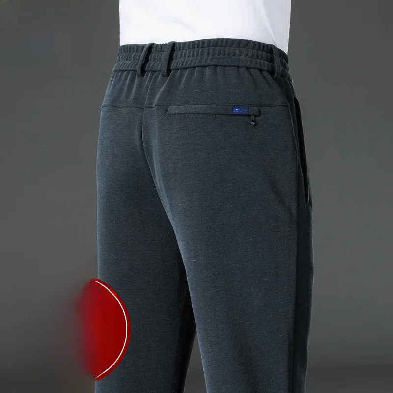 

Мужские повседневные брюки с высокой талией, осенние, модные, свободного кроя, прямые, немнущиеся, 100% хлопок, удобные, для отцов