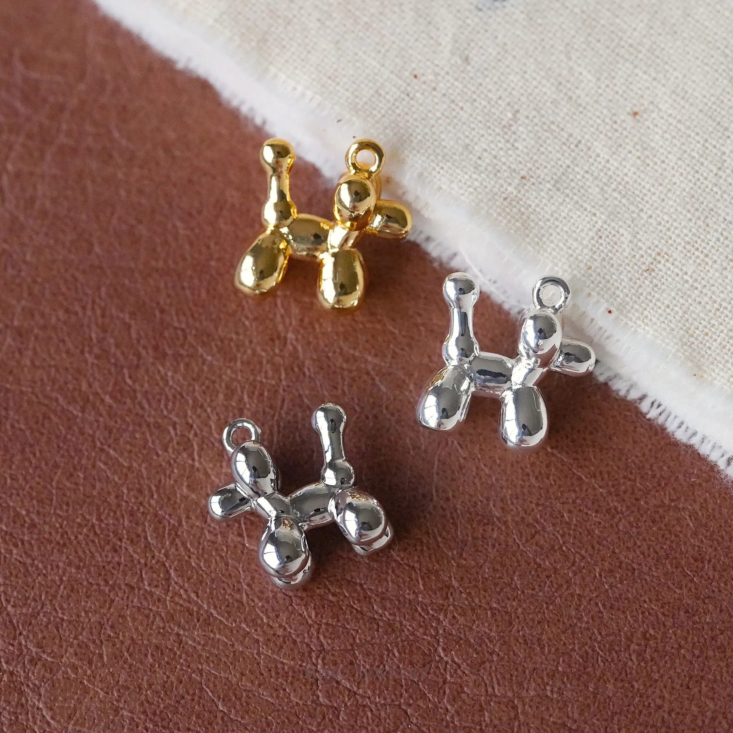 1pcs Copper-plated Gold Balloon Dog Charms Pendant For Jewelry Making DIY Necklace Bracelet Accessories Findings