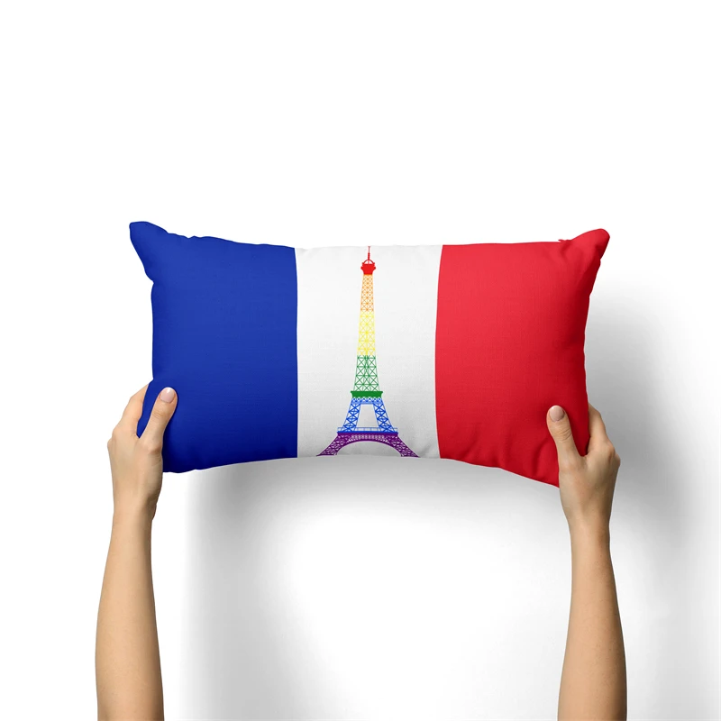 Gaslight Gatekeep GirlbossKiss France LGBT Pride Rectangular Throw Pillow Covers Cushion Cases Pillowcases