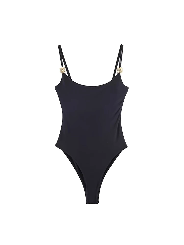 Women's Solid Color Jumpsuit Summer Casual Sleeveless Bodysuit Sexy High Street Outfit Fashion Bodycon Sling Bodysuit Top