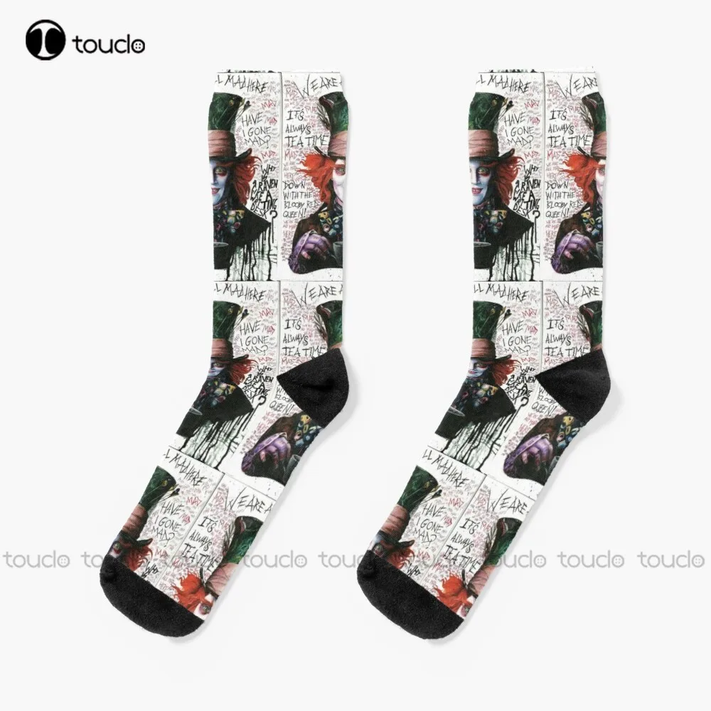 Mad-Hatter Johnny Depp Socks Black Socks For Men Unisex Adult Teen Youth Socks Design Cute Socks  Creative Funny Socks Art