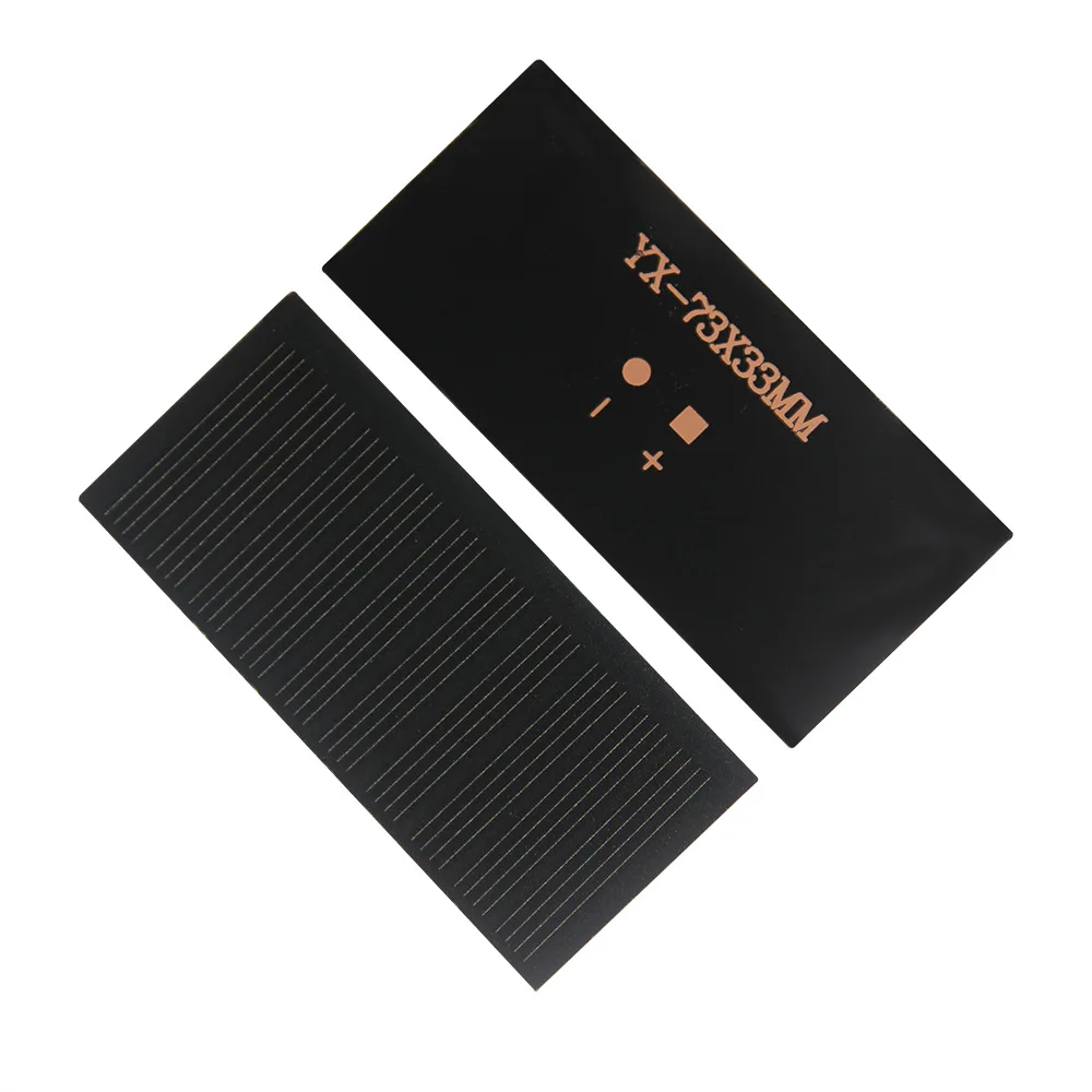 Customized 0.3W Mini Solar Panel 73*33MM 5V Monocrystalline Solar Cell DIY Educational Plate Small Solar Power System 500PCS