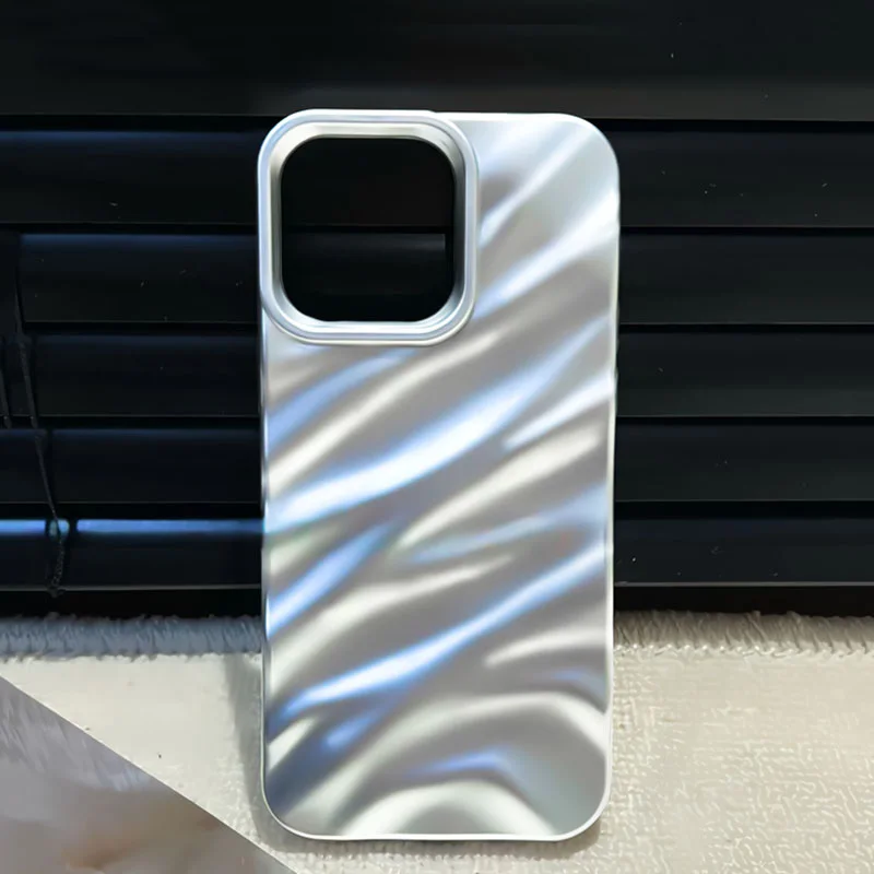 Simple Pleated Wave Pattern Case for IPhone 15 14 12 13 11 Pro Max IP Case XR XS Max 6 7 8 Plus Shock Cover Silicone Soft Case