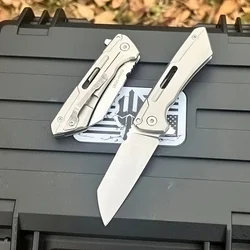 High Quality All Steel CNC Bearing Flipper Pocket Folding Knife  D2 Tanto Blade Outdoor Tactical Camping Hunting Knives EDC Tool