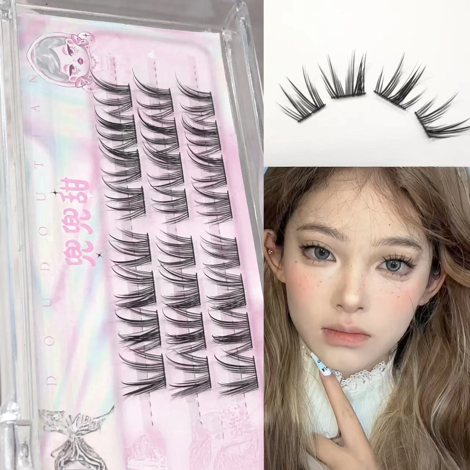 3/10 Rows Comic Fake Lashes Fly Fish Tail Style DIY Lash Extension for Korean Pop Girls Cos Makeup Tool