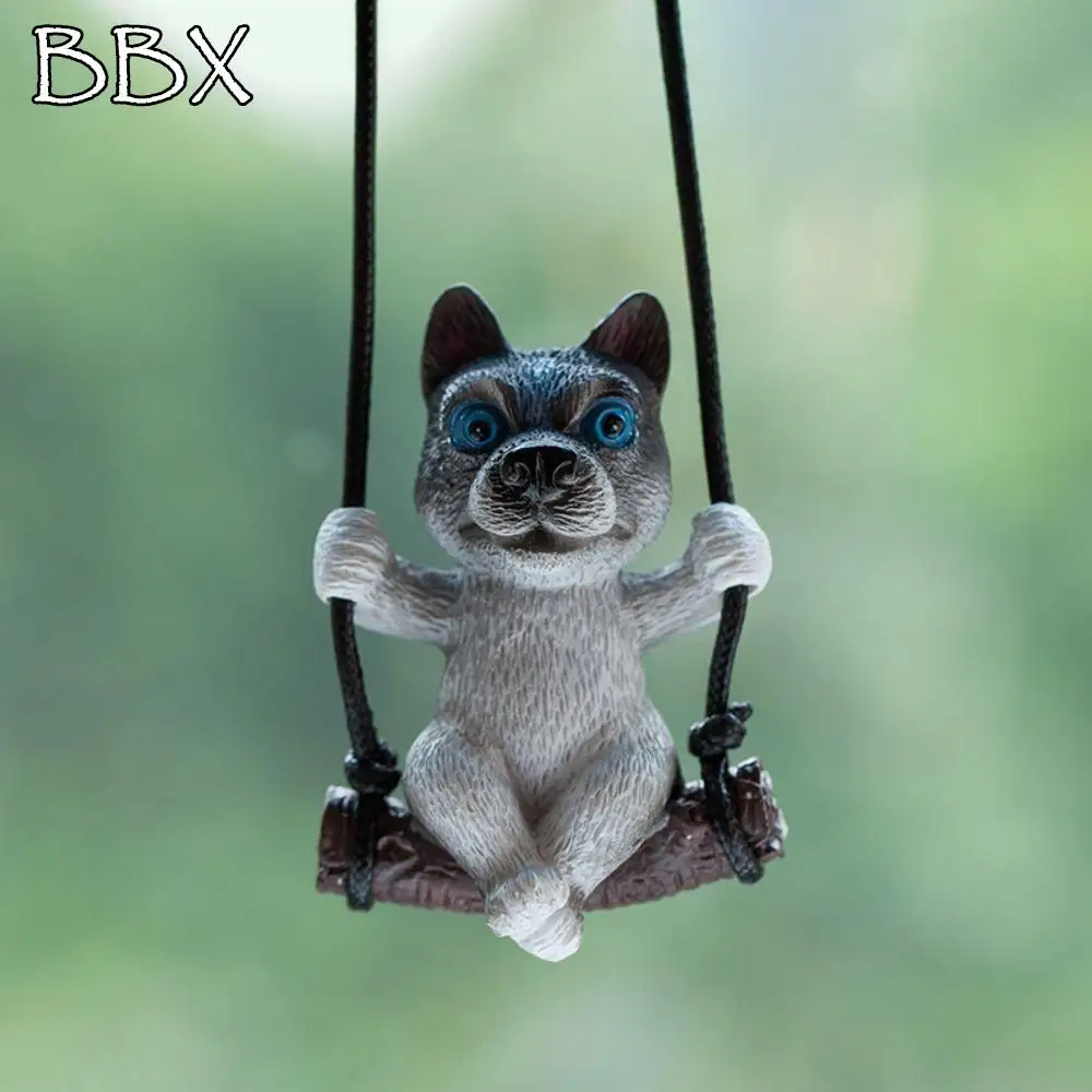 

Trend Swing Dog Auto Interior Accessories Bulldog Sunglasses Car Pendant Resin Delicate Car Hanging Crafts