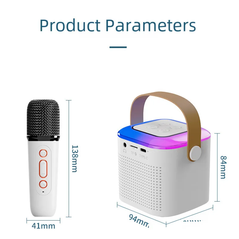 Altoparlante Bluetooth portatile con Karaoke multifunzionale e microfono Altoparlante audio Bluetooth integrato Riduzione del rumore DSP