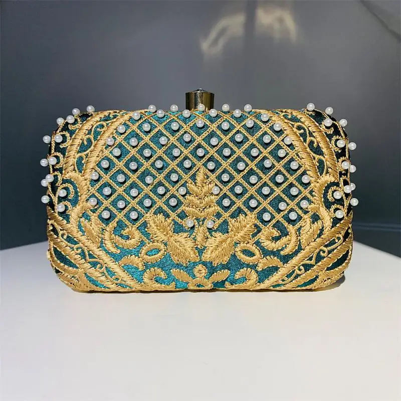 Exquisite Embroidery Evening Bag Luxurious Handbag Small Square Party Bag Banquet Wedding Bag Clutch Purses For Women 2024 New