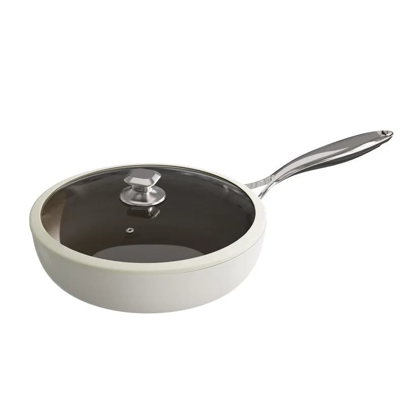 Titanium Wok Pan  Frying Pan  Less Fume Cooking Pot Non StickSuitable for All Kinds of Stoves Pans Cookware  Non Stick Pan