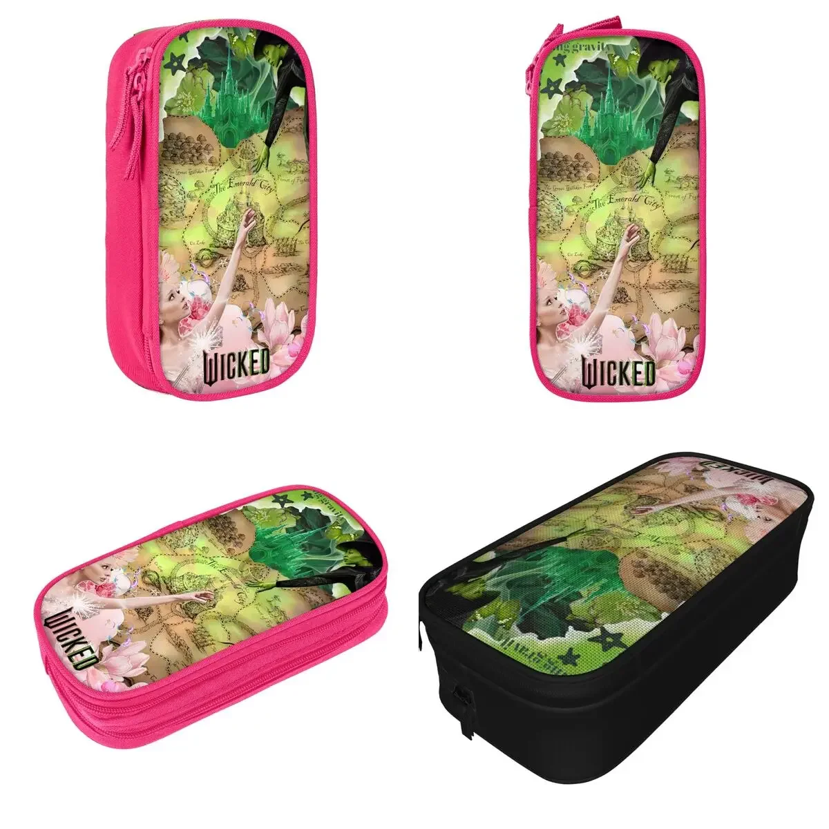 Wicked The Musical Pencil Cases New Elphaba & Glinda Movie Pen Box Bags for Student Large Storage Students School Pencilcases