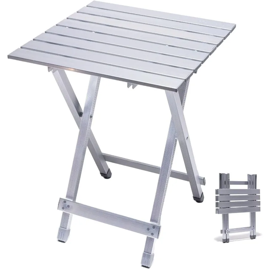 

Легкий алюминиевый складной походный стол 18,5x18,5x24,5 дюймов для приготовления пищи на пляже, пешего туризма, путешествий, рыбалки, барбекю, для использования в помещении и на открытом воздухе C