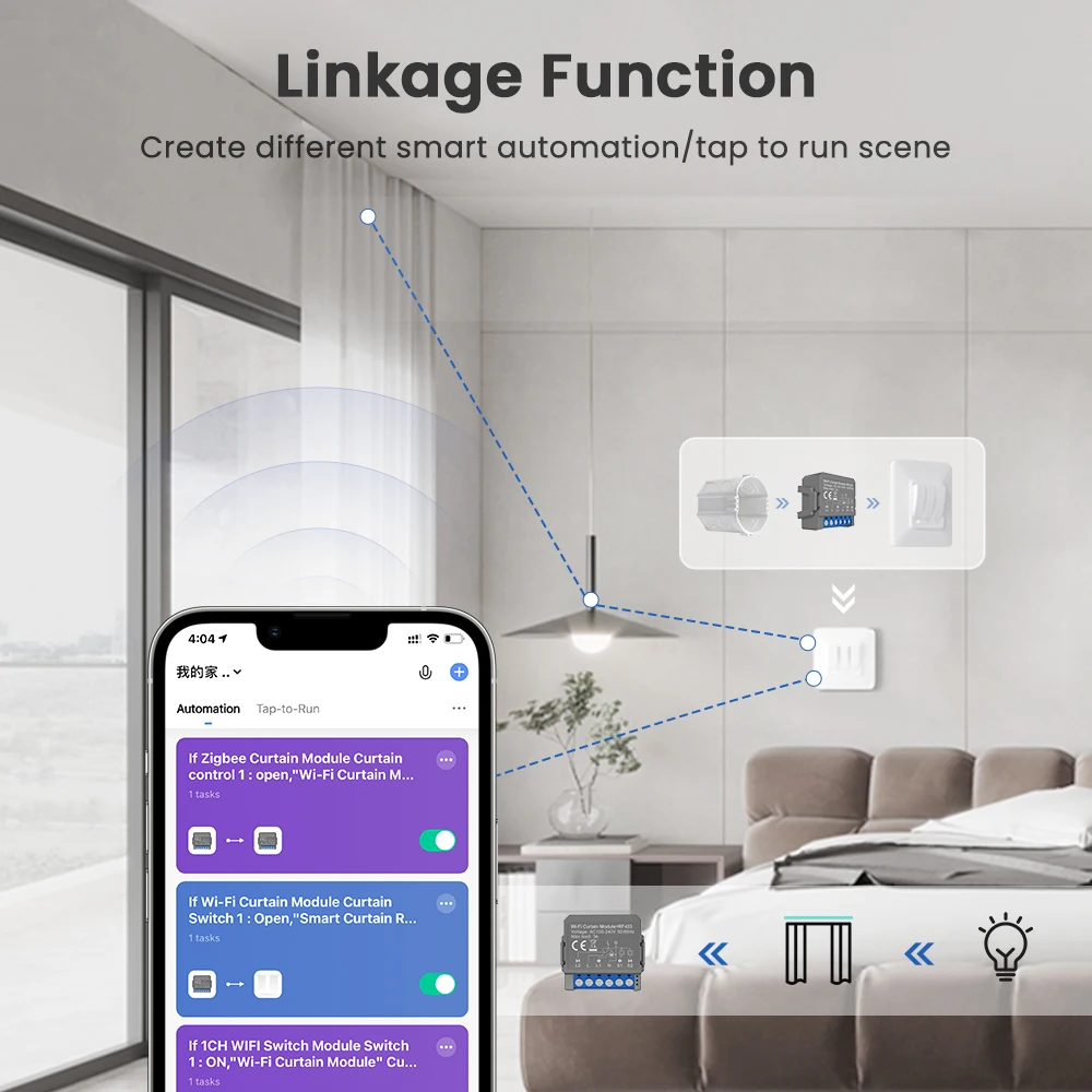 AVATTO-Módulo de Control de persiana enrollable Tuya, WiFi, RF, interruptor remoto para Motor eléctrico, funciona con Alexa y Google Home