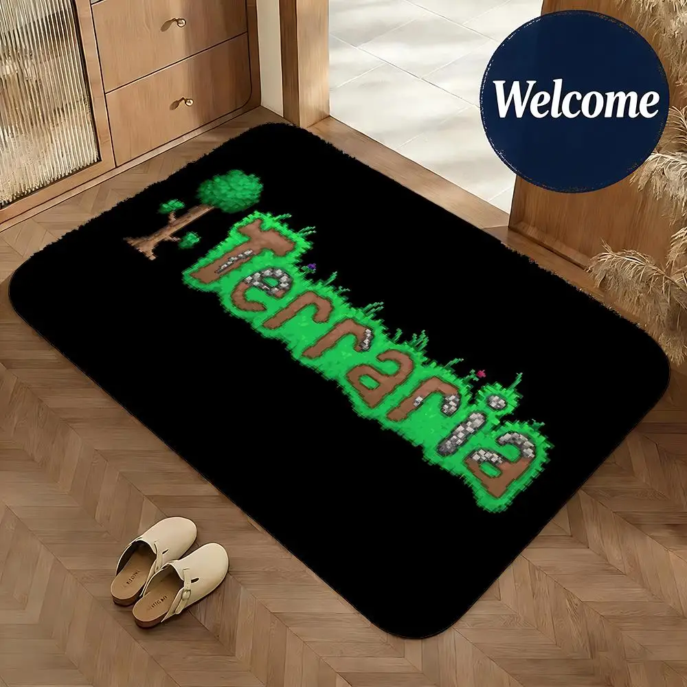 Soft Flannel Floor Mat Game Terraria Floor Mat Non-Slip Absorbent Doormat Bathroom Bedroom Home Decor Rug