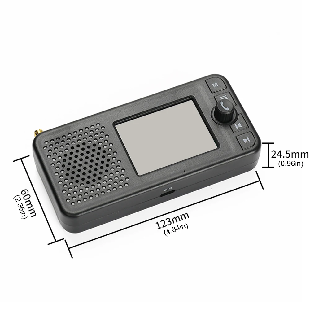 Stereo Digital Signal Antenna Broadcast Adapter with 2.4inch Screen BT 5.0 AUX FM Transmitter Car Supplies