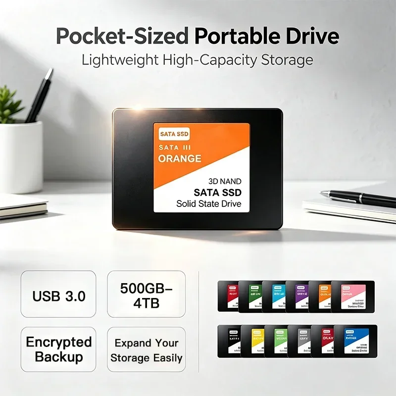 2.5 Inch High Speed SSD Disk SATA III TLC NAND Latest Solid State Drive 1TB 2TB Internal Storage for Laptop Desktop Computer