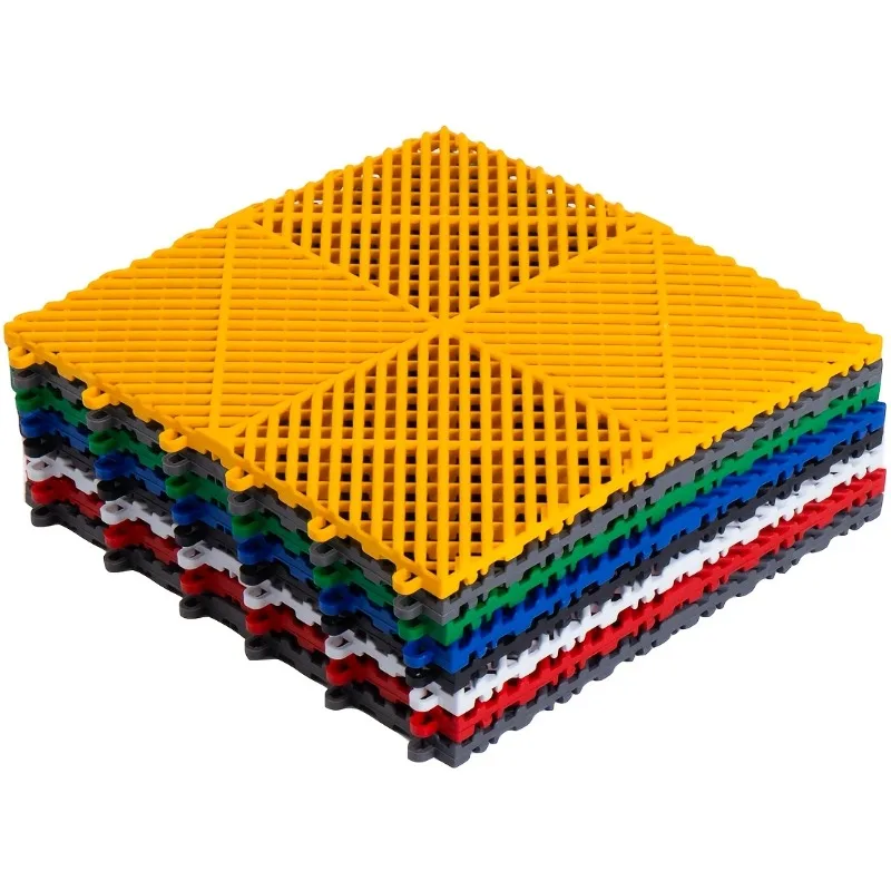 20Pack Interlocking Garage Floor Tiles 40x40cm Heavy Duty Drainage Floor Grid Mat Non-Slip Car Wash Flooring for Garage Workshop