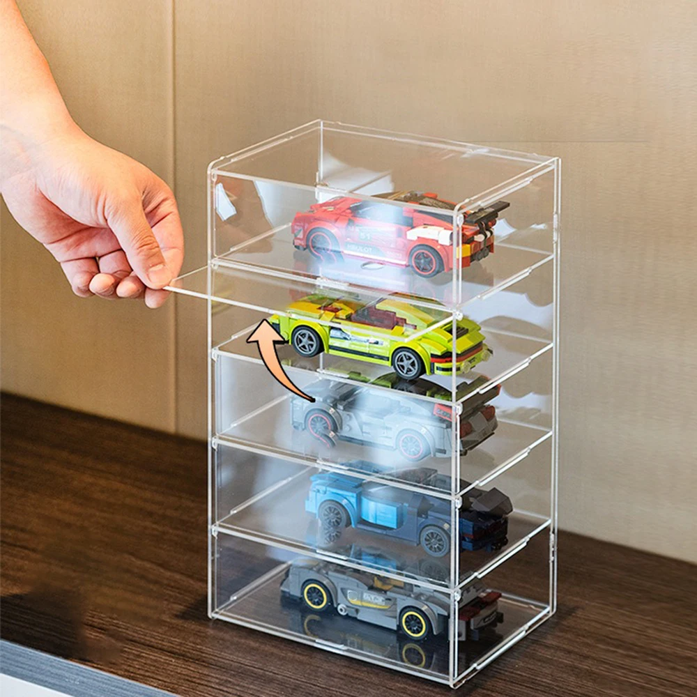 Acrylic Display Box Model Cars Display Storage Case Glasses Figurines Box Dust Proof Transparent Mouse Boxes Organization
