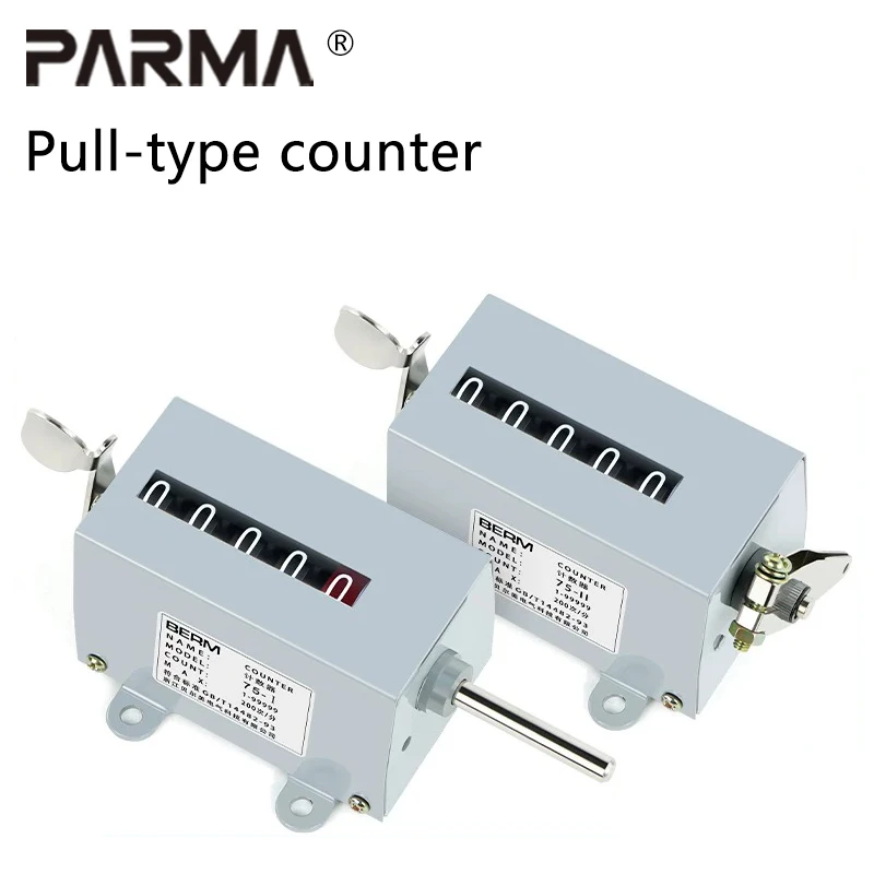 Pressing machine mechanical counter, manual counter, pulling type industrial revolutions counter 75-1 cumulative count, 75-II