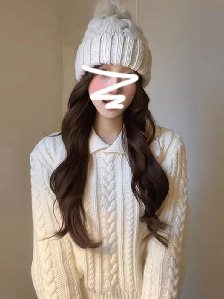 

Thiened Twisted Knit Sweater Women's Early Spring 2026 New Design Collared Inner Wear Top Slimming Sli Korean Sle