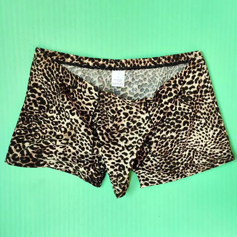 

Leopard Man Bulge Penis Pouch Underwear Elastic Big Cock Boxers Gay U-Convex Dick Boxers Enhance Sexy Lingerie Underpants Briefs