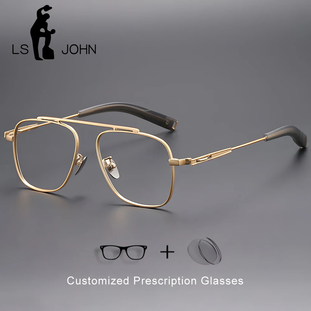 

Pilot Glasses Frame Men Titanium Ultralight Myopia Prescription Reading Glasses Males European Brand Customized Optical Eyewear