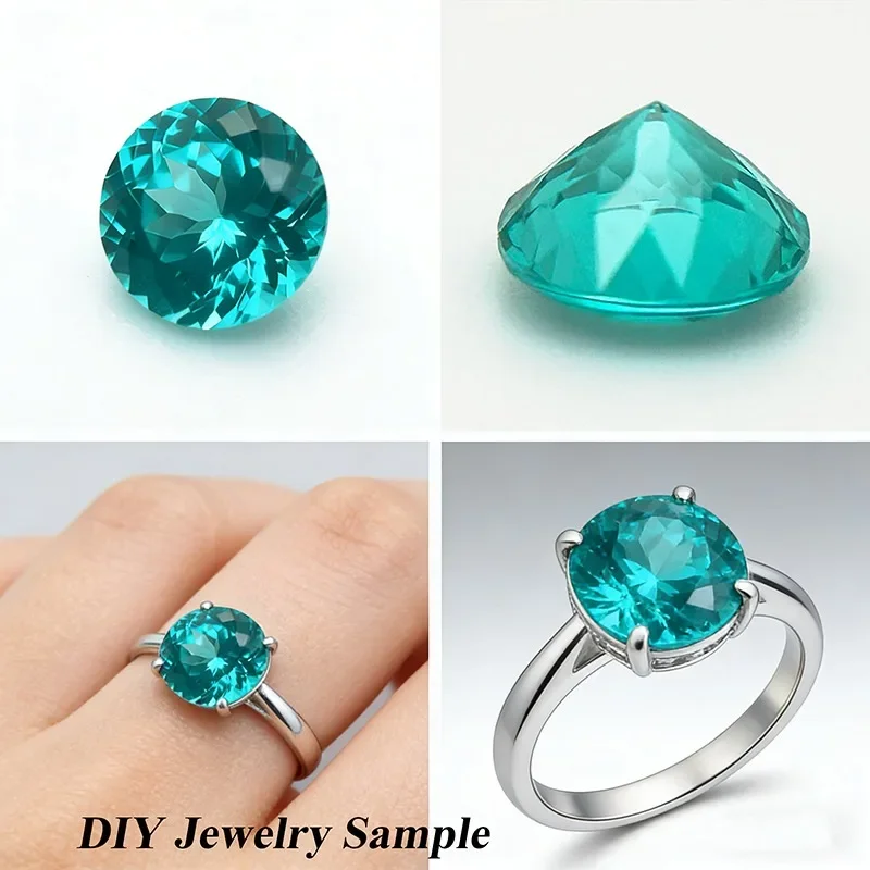 Laborgezüchteter Paraiba Ovaler Schliff Neonblauer Edelstein für DIY-Schmuckherstellung Einlage Ring Halskette Wählbar mit AGL-Zertifikat – Detail 17