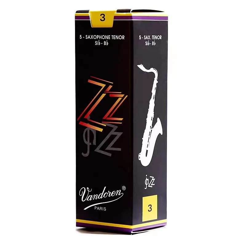 Vandoren Bb Tenor Sax ZZ Reed;Box of 5,Strength 2.0 2.5 3.0 3.5,Premium Reeds