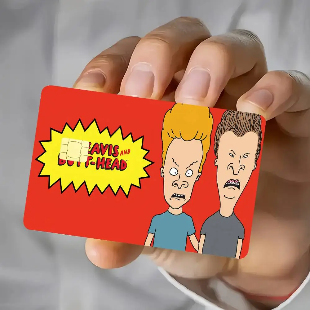Beavis and B-Butt-head Card Stickers Waterproof Film Skin Cover 4PCS Credit Debit Front Decoration Bank Subway Pass 3d Stickers
