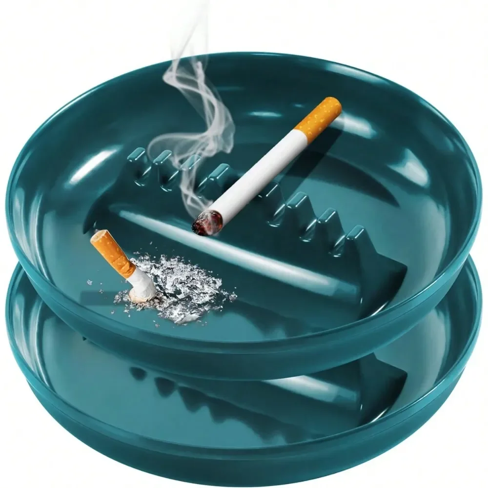 

Size Plastic Ashtrays For Cigarettes And Cigars, 4 Pack Black For Indoor And Outdoor Use Tabletop Decor For Home, Office, Resta
