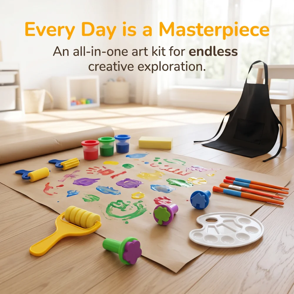 19Pcs Complete Art Painting Set - All-in-One Creative Art Kit for Beginners, Students & DIY Crafters, Ideal Gift