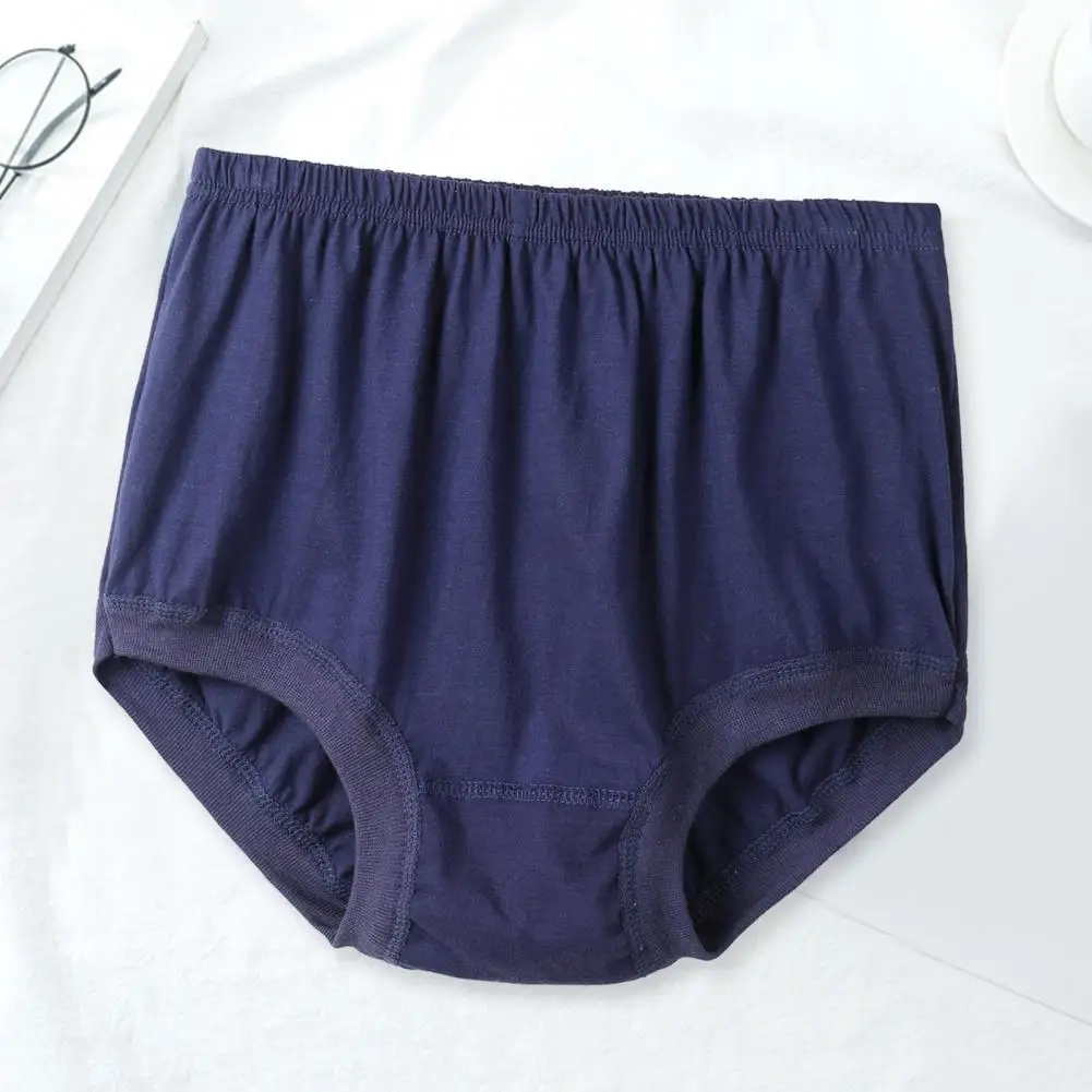 High-waisted Underpants Solid Color Underwear High Waist Men\'s Underpants Plus Size Soft Breathable with Elastic for Comfortable