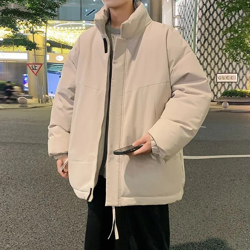 

Мужская зимняя утепленная хлопковая куртка свободного кроя с воротником-стойкой, теплая, стильная, стандартной длины, удобная верхняя одежда