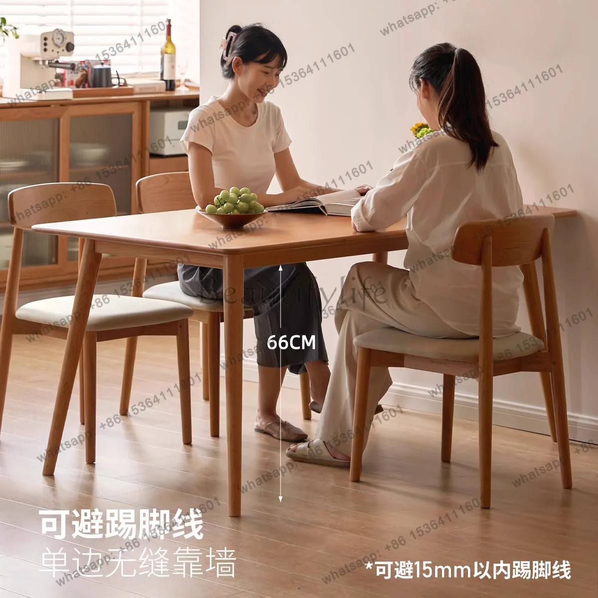 Factory Direct Sales Solid wood dining table Cherry wood square table Worktable Simple and stylish