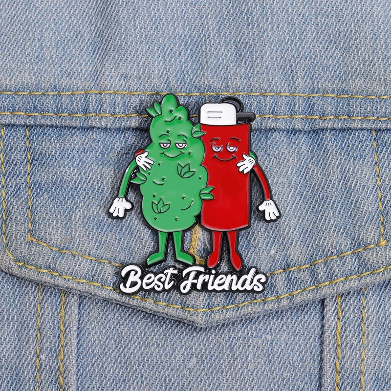 Best Friends Enamel Pins Plant Leaf Brooches Lapel Badges Clothes Backpack Accessories Pin Jewelry Gifts for Partner Friends