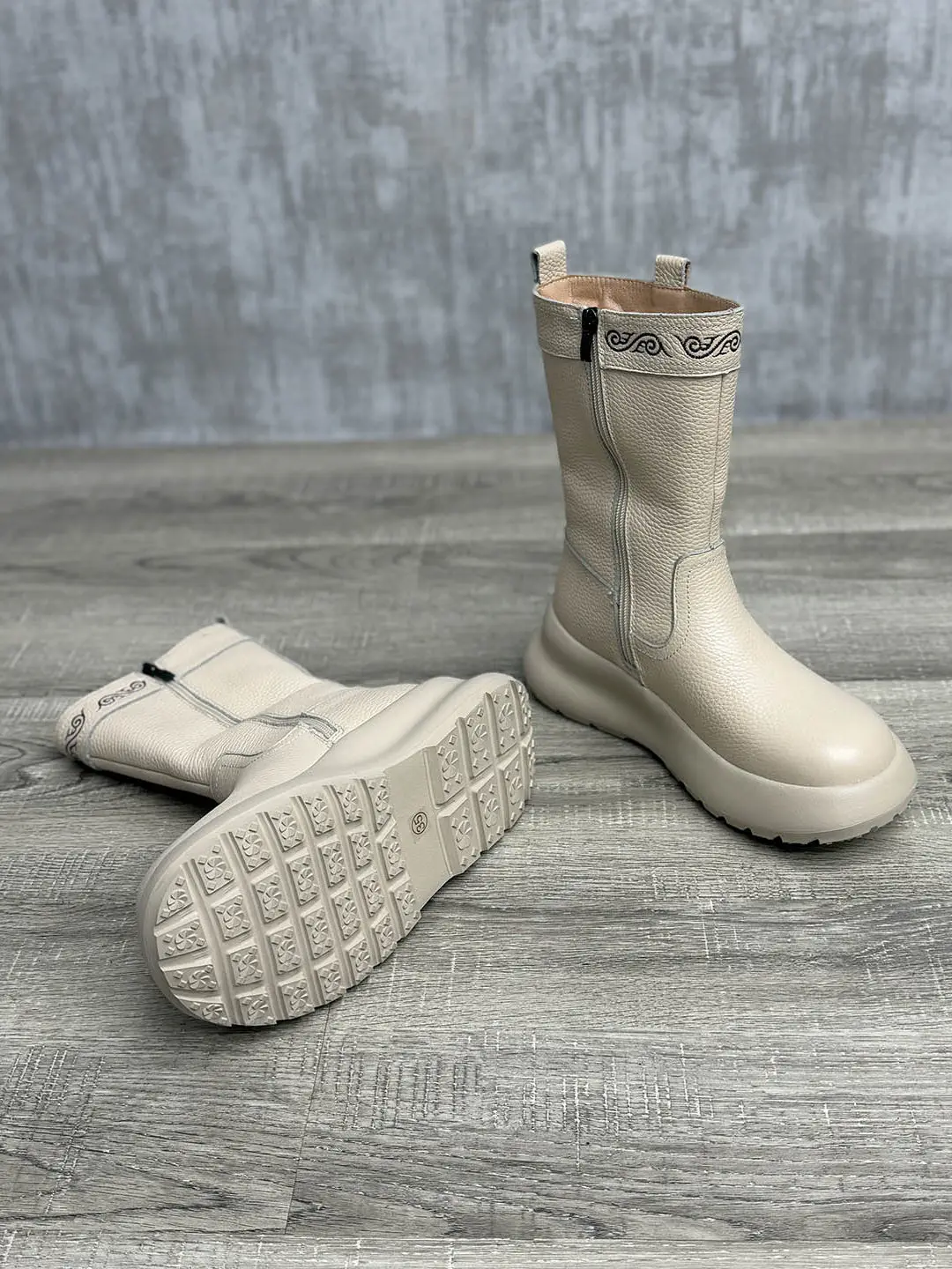 

Birkuir/женские зимние ботинки на толстом каблуке в стиле ретро, зимние плюшевые ботильоны на молнии 6,5 см на плоской платформе, роскошные ботинки на платформе из натуральной кожи